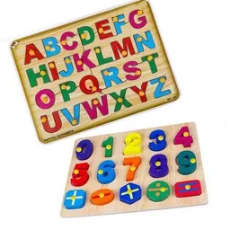 cyrus Pack Of 2 Learning Alphabets Letters Puzzle Board Toys + Wooden Number Puzzles-picture-26