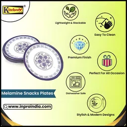 kitchrox Upgrade Your Dining with Our Melamine Round Serving Snacks Plates. Quarter Plate image 3