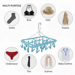 pillage enterprises 32 Clips Hanger Laundry Clothesline Hanging Plastic Plastic Cloth Clips image 5