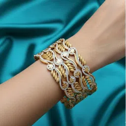 bajrang Brass, Copper Gold-plated Bangle Set image 2