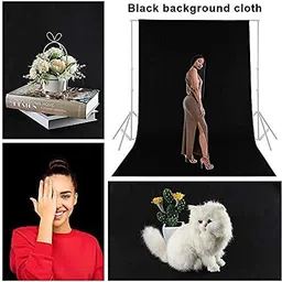 Hiffin 8x12 ft Grey & Black Screen, Photography Backdrop Background with 2 Pcs Clip Black Reflector Umbrella image 4