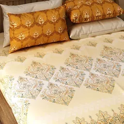 labham Multicolor Ethanic Motif Traditional 200 TC Cotton King Sized Bedsheet with 2 Pillow Covers image 5