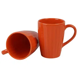 cdi (Set of 2) 300ml Liner Design Ceramic Coffee Mug (Orange) image 4