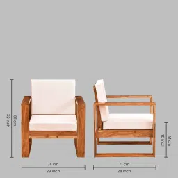 woodsworth from pepperfry Avian Sheesham Wood 1 Seater Sofa In Rustic Teak Finish image 2