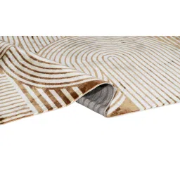 modefe Brown Abstract Nylon 3 ft x 5 ft Machine Made Carpet image 4