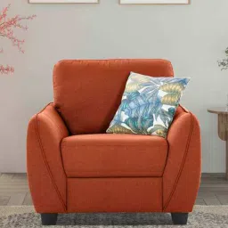 Virginia Chenille Fabric 1 Seater Sofa In Orange Colour-image-4
