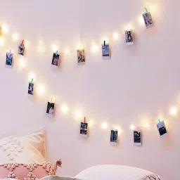 sinoman 3 Mtrs 20 Clip Light Warm White Corded LED Electric String 20 Lamp Clip Light WW Direct) image 5