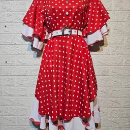 cenes Women A-line Red Knee Length Dress image 5