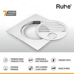 ruhe Floor Stainless Steel Push Down Strainer image 2