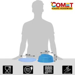 comet Plastics Microwave Food Cover with Easy Grip Handle and Plate Translucent 10 inch Lid Set image 3