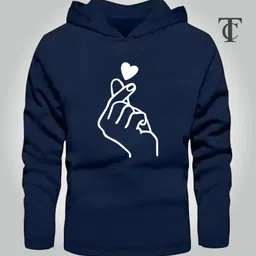 tees collection Men Printed Hooded Neck Cotton Blend Navy Blue T-Shirt-picture-18