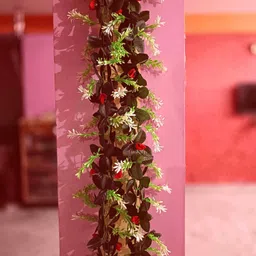 kingstyle impex Artificial Flowers Home Decoration Vine Creepers Plant Wall Hanging Chain 370I Multicolor Rose Artificial Flower-picture-14