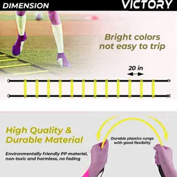 victory INDIA Best Adjustable Speed Ladder 7- Rungs (3.8 meter) For Training,Exercise, Gym and Any Sports Activity Speed Ladder image 5