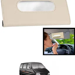 maties Universal Leatherite Rectangle Beige Tissue Box For Car/office/Home-83 Vehicle Tissue Dispenser-picture-13