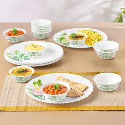 larah by borosil Pack of 18 Opalware Fauna Opalware Galaxy Series Crockery Set for Dining & Gifting, Family of 6 Dinner Set-picture-19