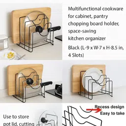 a k enterprises Utensil Kitchen Rack Multi-Functional Kitchen Organizer Rack for Pots, Pans, Lids & Utensils Storage Iron image 5