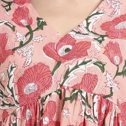 lime diva Women Floral Print Pure Cotton Flared Kurta image 4