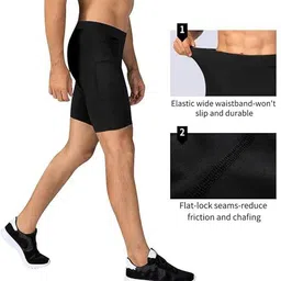 ninq Solid Men Black Tights image 5