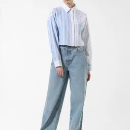 only Women Boxy Fit Striped Button Down Collar Casual Shirt-picture-14