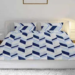 mayfair homes london Blue Ploycotton 1 Super King Bedsheet with 2 Pillow Covers-picture-30