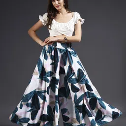 emeros Women Flared White, Green, Dark Green Viscose Rayon Trousers-picture-19