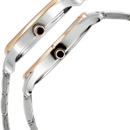 Titan Bandhan White Dial TwoToned Stainless Steel Strap Couple Analog Watch - For Couple 26003PP05,NT17752481KM01 image 4