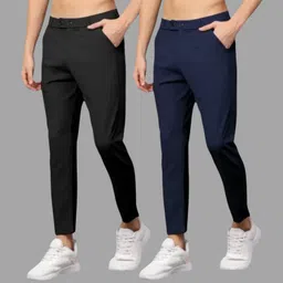 civira trending Pack of 2 Men Slim Fit Multicolor Cotton Blend Trousers-picture-10