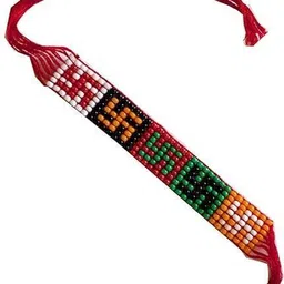 jain life Bracelet Swastik hand Band Fashion Bracelet For Girls and Boys with Colourfill Swastik Pearl Bracelet Set image 2