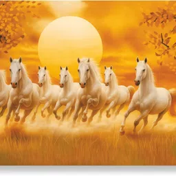 signex print media 7 Running Horses Wall Poster for Home and Office | 12x18 Inch Premium Art Print Vinyl-picture-12