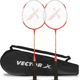 vector x VXB-70 2 Racquet With Full Cover Red Strung Badminton Racquet-picture-16