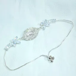 ratnajori Silver, Crystal Cubic Zirconia, Crystal, Zircon Silver Bracelet image 5