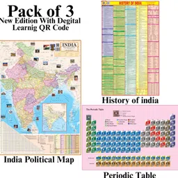 editone enterprises Pack of 3 Maps of India – Political Map, Periodic Table Chart & History of India | 28x40 Inch / 70x100 cm | 90 GSM Thick Paper, Extra Quality Print, Soft Paper, New Edition with QR Code | SSC, UPSC & Competitive Exams Paper Print-picture-21