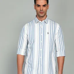 u.s. polo assn. Men Slim Fit Striped Spread Collar Casual Shirt-picture-12