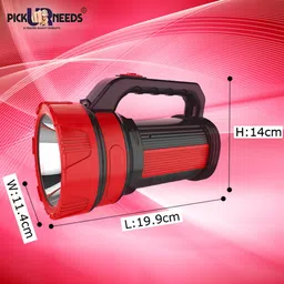 make ur wish Primer Quality 50 Watt Rechargeable Long Range Search Torch Light with 2 Side Emergency Tube Light 6 hrs Torch Emergency Light image 2