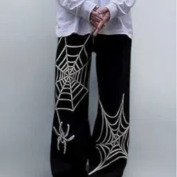 sabiafashion Women Loose Fit, Regular Fit Black Cotton Blend Trousers-picture-29