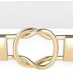 Women Casual White Fabric Belt-image-1