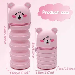 shree shyam Cartoon Teddy Art Artificial Leather Pencil Box image 3