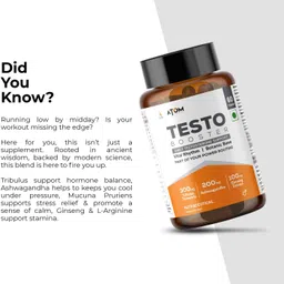 as-it-is nutrition ATOM Testobooster Testosterone, Energy, Strength & Stamina Support 9 Ingredients image 5