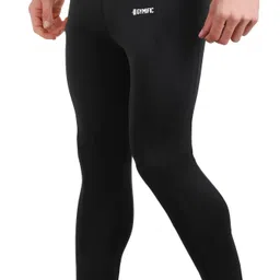 gymific Solid, Color Block Men Black, Grey Tights image 3