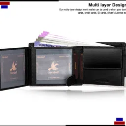 hornbull Men Casual Black Genuine Leather RFID Wallet image 3