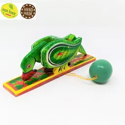 a and a kreative The Up and Down Parrot Toy -Wooden-Handmade-Non Toxic Colors image 2
