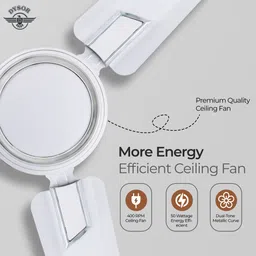 dysor 50W Energy Efficient Fan | 3 Blade Premium Designer | Ultra Quiet 400 RPM Motor with 12 Months Warranty Ultra High Speed 1200 mm Ceiling Fan image 4
