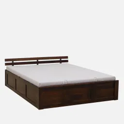 woodsworth from pepperfry Brakel Sheesham Wood King Size Bed In Provincial Teak Finish With Hydraulic Storage image 4