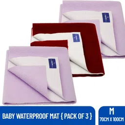 weewish Waterproof, Cotton, Fleece Dry Sheet, Reusable & Washable, (MEDIUM), Pack of 3 image 1