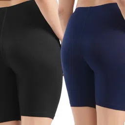 jasora Pack of 2 Solid Women Multicolor Cycling Shorts image 2