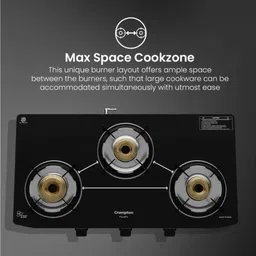 crompton CKT-FPR753-MSB Stainless Steel, Glass Manual Gas Stove image 3