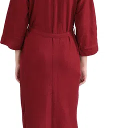 hotgown Full Maroon Free Size Bath Robe image 2