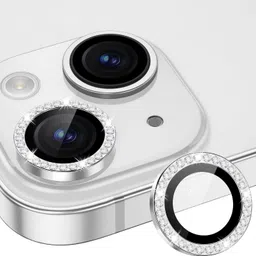 prozzile Camera Lens Protector for Iphone 15, Iphone 15 Plus, Premium HD Tempered Bling Diamond Screen Protector Metal Individual Ring-picture-31