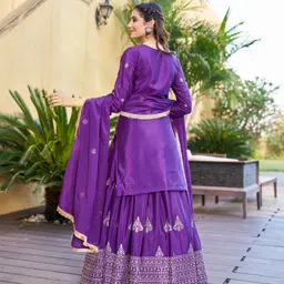 skyliner ROHITA Embroidered Anarkali Kurta, Bottom & Dupatta Set image 3