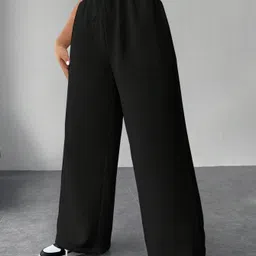 Women Striped Black Track Pants-image-98
